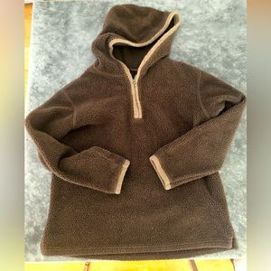 Vintage 90s Gap Sherpa/teddy bear textured fleece hoodie pullover. Size Large.